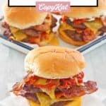 three copycat Wendy's baconator burgers.