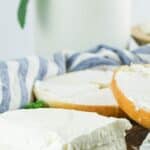a block of homemade cream cheese