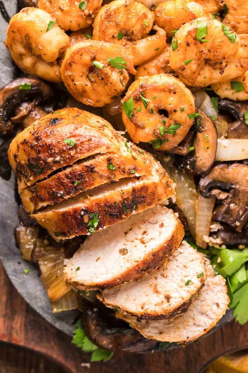 copycat Applebee's Bourbon Street Chicken and Shrimp.