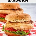 homemade Chick Fil A grilled chicken sandwich with lettuce and tomato.