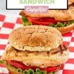 homemade Chick Fil A grilled chicken sandwiches on parchment paper.