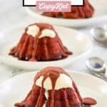 three homemade Chili's molten lava cake desserts.