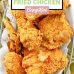 overhead view of a basket of copycat Cracker Barrel southern fried chicken.
