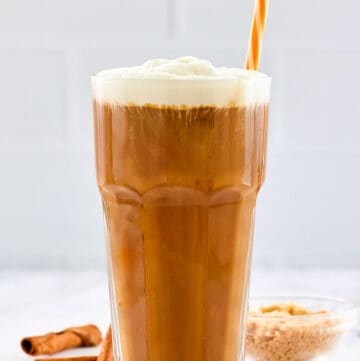 copycat Dunkin Donuts brown sugar sweet cream cold brew coffee drink.