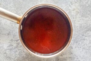 cinnamon brown sugar syrup in a pan.