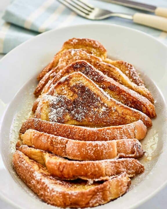 copycat IHOP French Toast slices on a large plate.