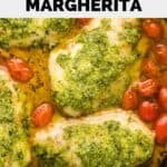 closeup overhead view of homemade Olive Garden Chicken Margherita.