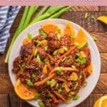 homemade PF Chang's orange chicken overhead view.