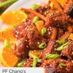 homemade PF Chang's orange chicken on a plate.