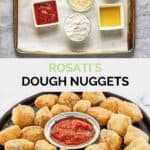 Rosati's dough nuggets ingredients and the finished dish.