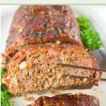 a slice of smoked meatloaf.