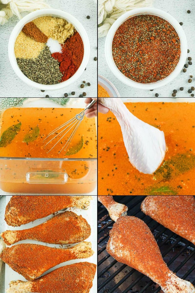 smoked turkey legs recipe steps collage.