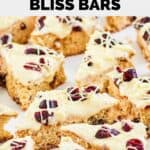 several homemade Starbucks cranberry bliss bars.