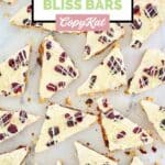 overhead view of homemade Starbucks cranberry bliss bars.