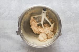 apple pie cheesecake crust in a mixing bowl.