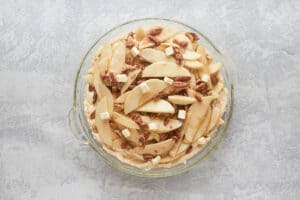 apple pie cheesecake before baking.