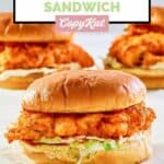 three homemade Arby's Buffalo chicken sandwiches.