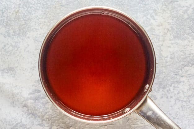 Chick Fil A Sunjoy tea mixture in a pan.