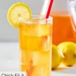 homemade Chick Fil A sunjoy drink in a glass.