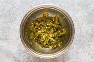 sliced jalapeno peppers in a bowl.