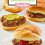 homemade McDonald's hamburgers on parchment paper.