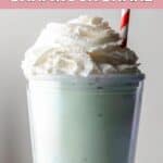 copycat McDonald's shamrock shake with whipped cream topping.