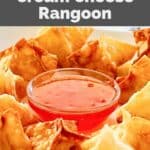 homemade Panda Express cream cheese rangoon and dipping sauce.