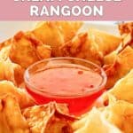 homemade Panda Express cream cheese rangoon with dipping sauce.