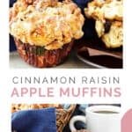 copycat Panera apple cinnamon raisin cobblestone muffins.