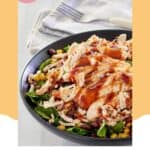 copycat Panera barbecue chicken salad in a black bowl.