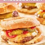 closeup of a homemade Burger King cheeseburger.