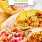 homemade Burger King Egg-Normous burrito and pico de gallo on a plate.