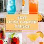 collage of four copycat Olive Garden drinks.