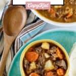 bowl of crockpot carne guisada.