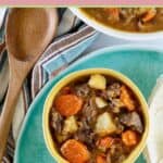 bowl of homemade carne guisada.
