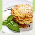 a stack of shredded potato pancakes.
