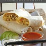 copycat McDonald's breakfast burritos with sauce and sour cream.