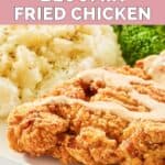 closeup of homemade Outback bloomin' fried chicken on a plate.