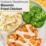 overhead view of Outback bloomin' fried chicken on a plate.