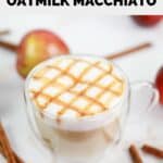 homemade Starbucks apple crisp oatmilk macchiato in an insulated mug.