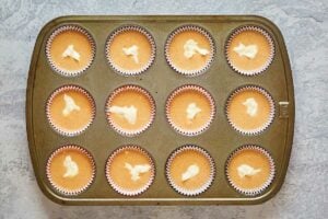 Starbucks pumpkin cream cheese muffins before baking.