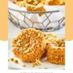 homemade Starbucks pumpkin cream cheese muffins on a plate.
