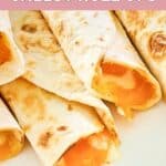 closeup of homemade Taco Bell cheesy rollups.