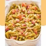 homemade Texas Roadhouse green beans in a serving dish.