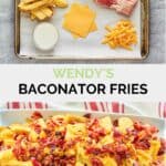 Wendy's baconator fries ingredients and the finished dish.