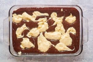 earthquake cake before baking.