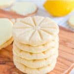 a stack of copycat Girl Scout lemonades cookies.
