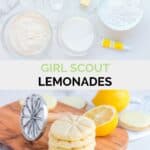 Girl Scout lemonades ingredients and the finished cookies.