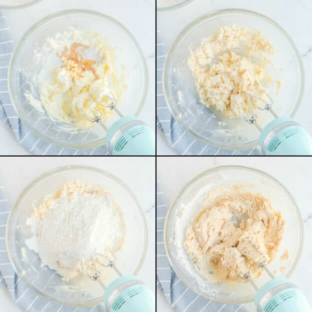 second half of steps for making Girl Scout samoas cookie dough.
