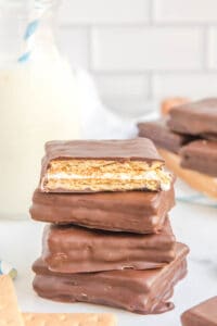 copycat Girl Scout S'mores cookies and milk.